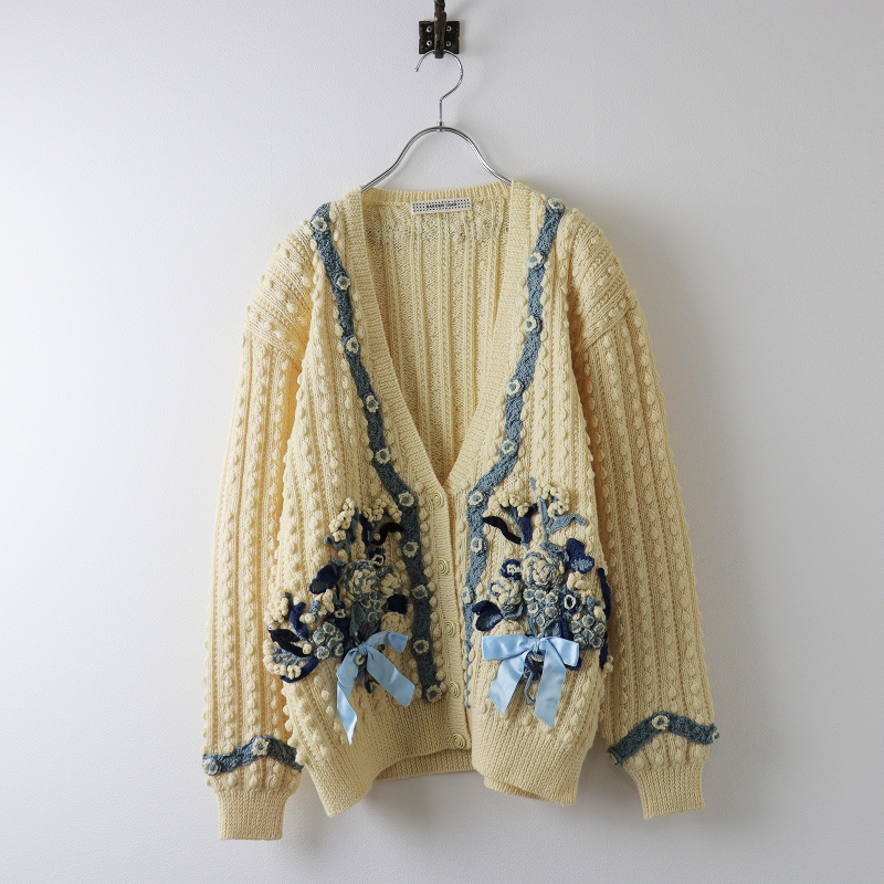 KANEKO ISAO カネコイサオ フラワーモチーフ 透かしコットンニット  