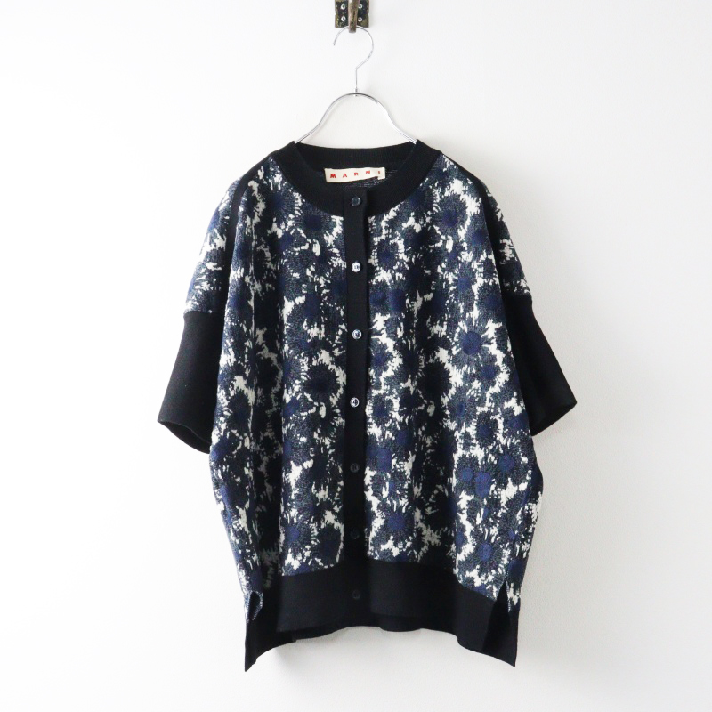 MARNI - an　マルニ　フラワージャガード　カーディガン　花柄　42 MARNI マルニ MARNI フラワージャガード 半袖 カーディガン « ブランド衣類